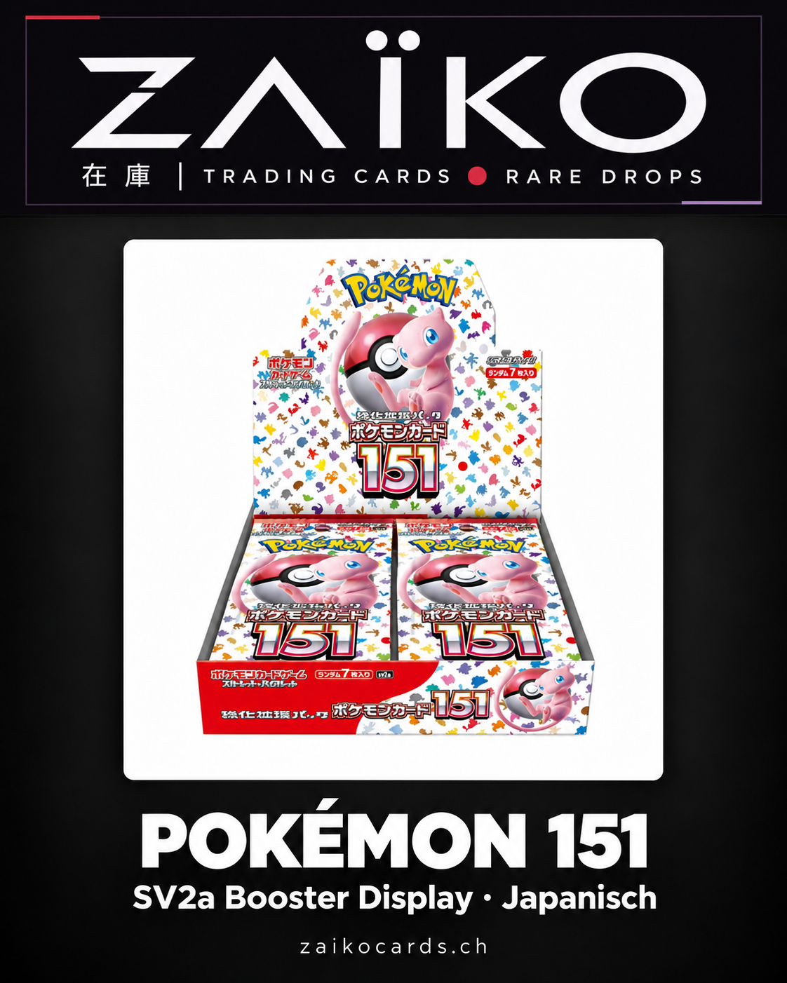 Pokémon 151 SV2a Booster Display Japanisch im aktuellen ZAÏKO-Design