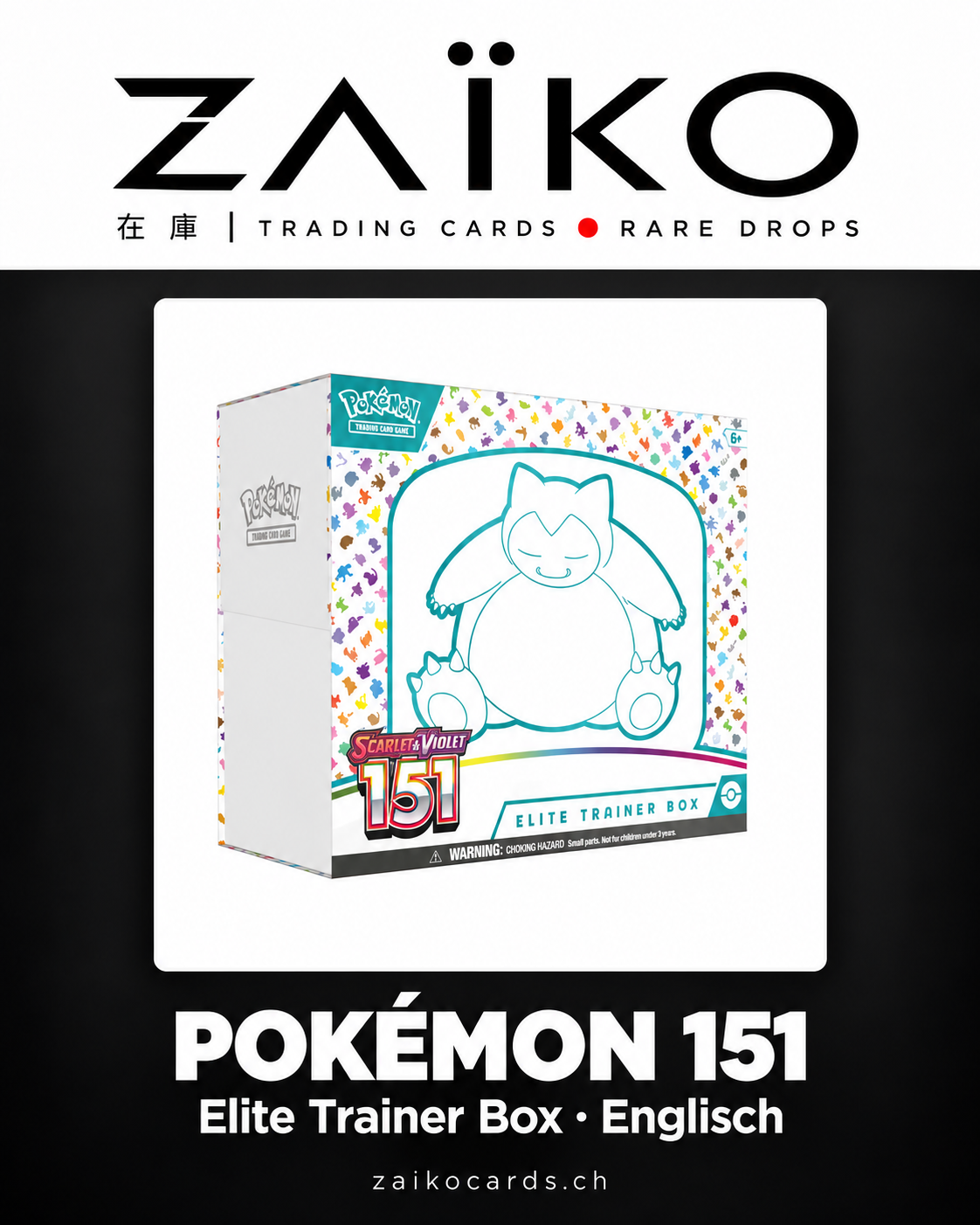 Pokémon 151 Elite Trainer Box – Englisch 🇬🇧 – gestaltetes ZAÏKO Cards Produktmotiv